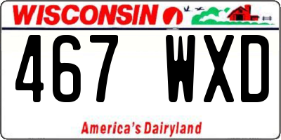 WI license plate 467WXD