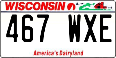 WI license plate 467WXE