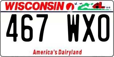 WI license plate 467WXO
