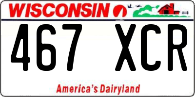 WI license plate 467XCR