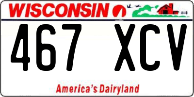 WI license plate 467XCV