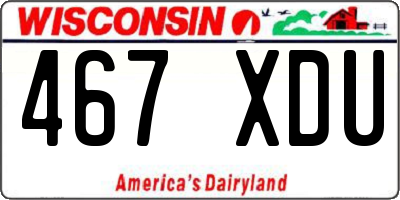 WI license plate 467XDU