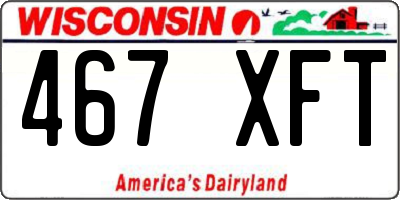 WI license plate 467XFT