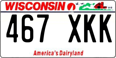 WI license plate 467XKK