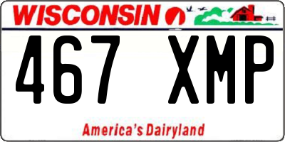 WI license plate 467XMP