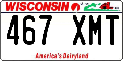 WI license plate 467XMT