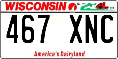 WI license plate 467XNC