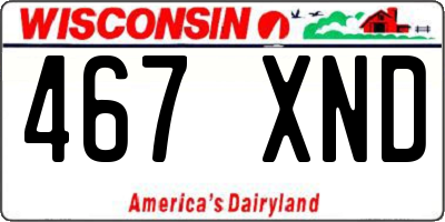WI license plate 467XND