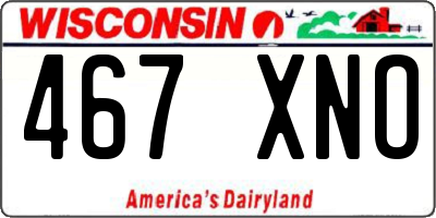 WI license plate 467XNO