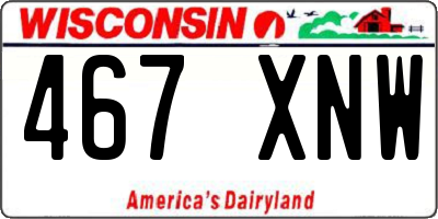 WI license plate 467XNW