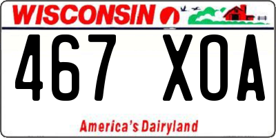 WI license plate 467XOA