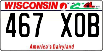 WI license plate 467XOB