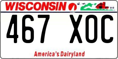 WI license plate 467XOC