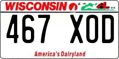 WI license plate 467XOD