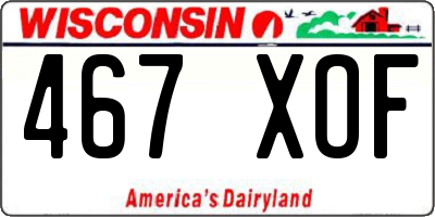 WI license plate 467XOF