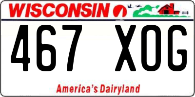 WI license plate 467XOG