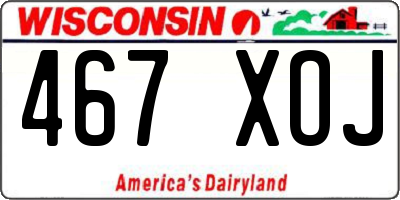 WI license plate 467XOJ