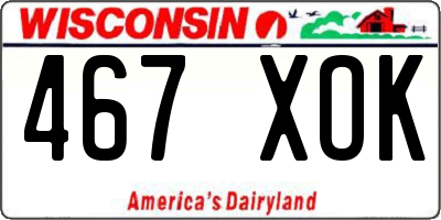 WI license plate 467XOK
