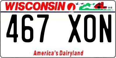 WI license plate 467XON