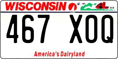 WI license plate 467XOQ