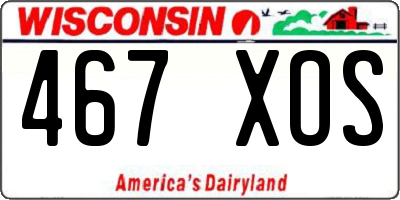 WI license plate 467XOS