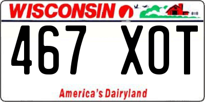WI license plate 467XOT