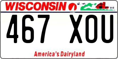 WI license plate 467XOU
