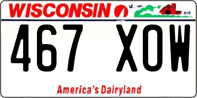WI license plate 467XOW