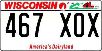 WI license plate 467XOX