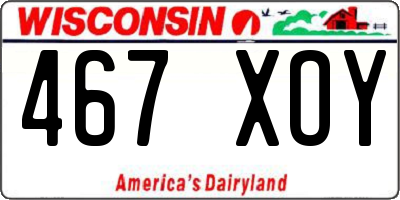 WI license plate 467XOY