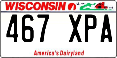 WI license plate 467XPA