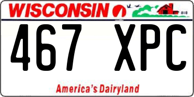 WI license plate 467XPC