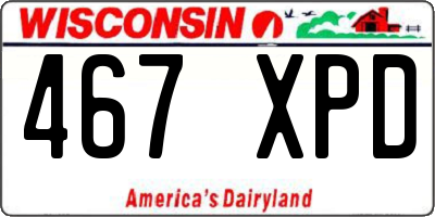 WI license plate 467XPD
