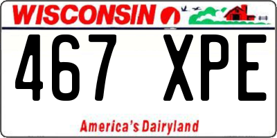 WI license plate 467XPE