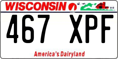 WI license plate 467XPF