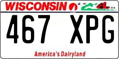 WI license plate 467XPG