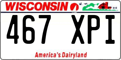 WI license plate 467XPI