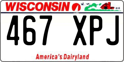 WI license plate 467XPJ