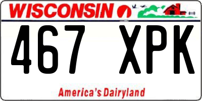 WI license plate 467XPK