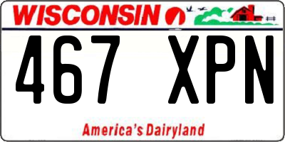 WI license plate 467XPN