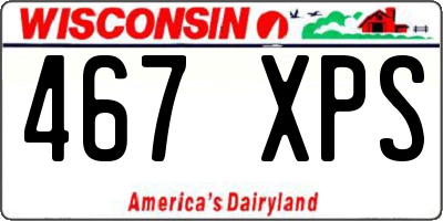 WI license plate 467XPS