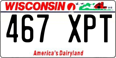 WI license plate 467XPT