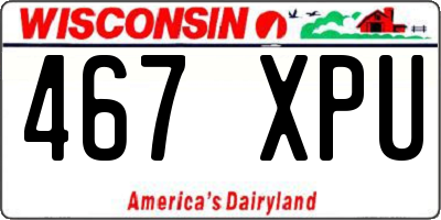 WI license plate 467XPU