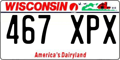 WI license plate 467XPX