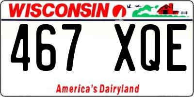 WI license plate 467XQE