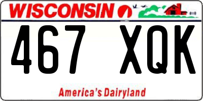 WI license plate 467XQK