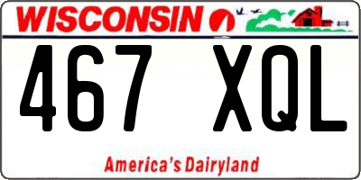 WI license plate 467XQL
