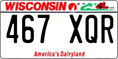 WI license plate 467XQR