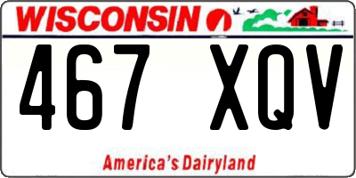 WI license plate 467XQV