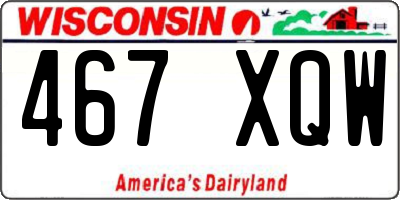 WI license plate 467XQW